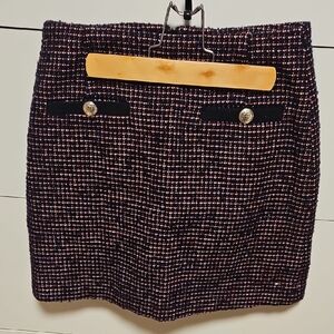 Tommy Hilfiger Black and Pink Tweed Mini Skirt
